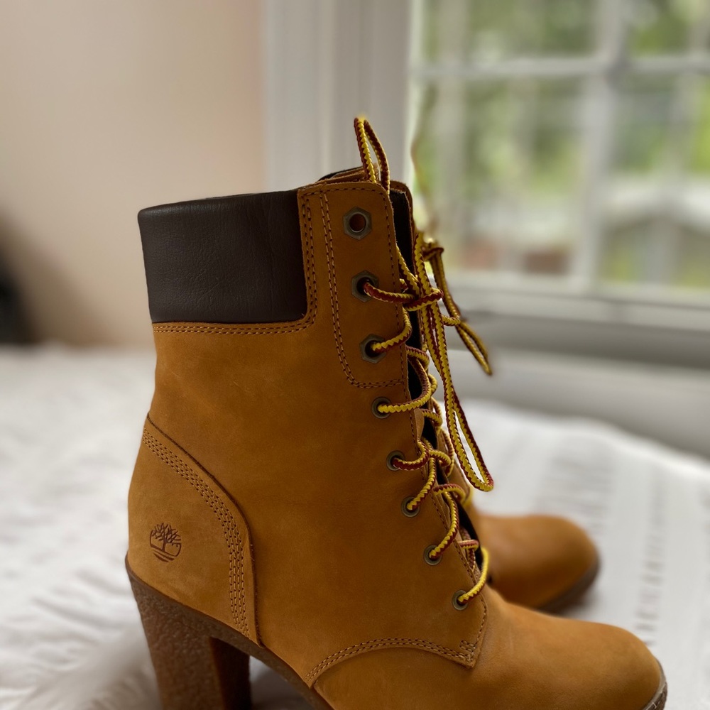 Timberland high heeled boot.